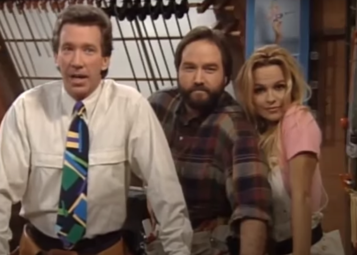 Tim Allen, Richard Karn, and Pamela Anderson on 