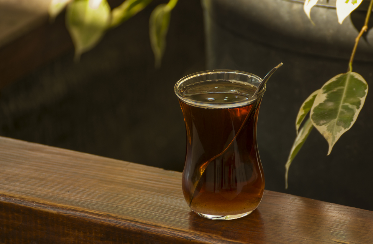 Aromaic earth grey Tea on Wooden table