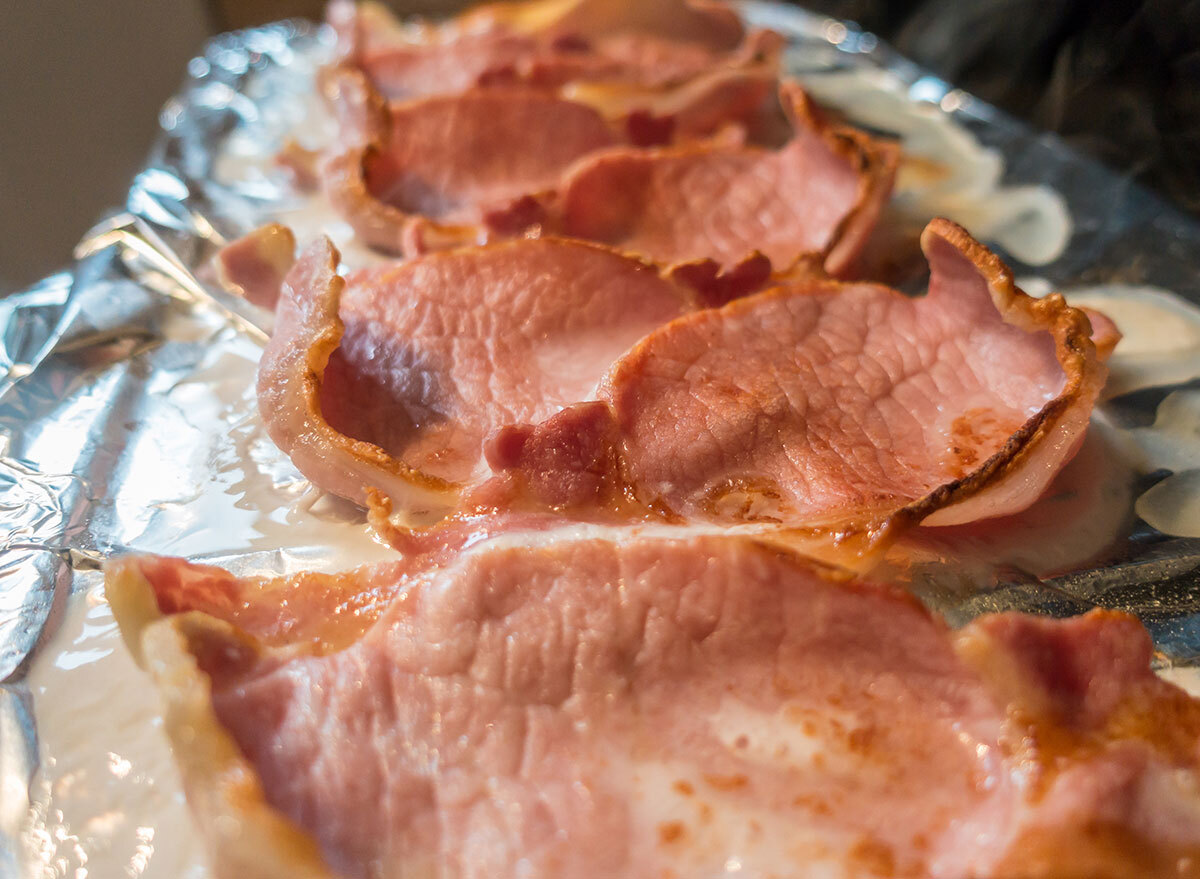 bacon on aluminum foil