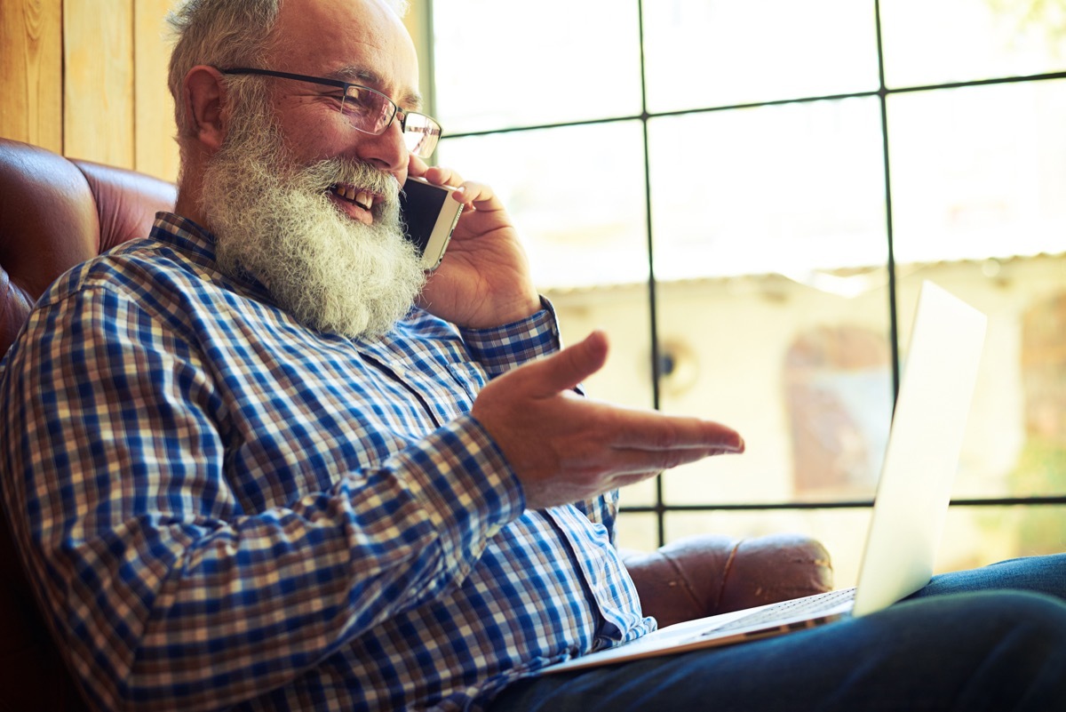 Man on phone call with doctor's office