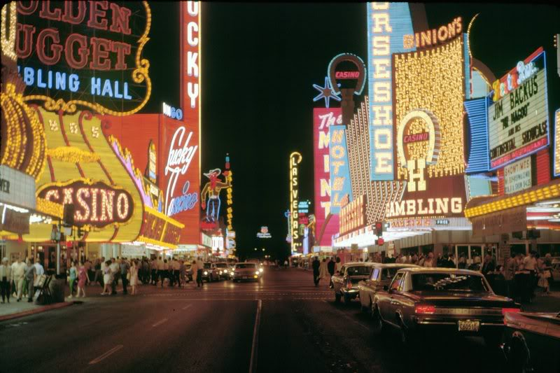 casino lights in las vegas in the 1960s