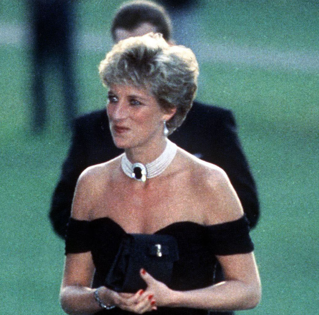 princess diana in her black revenge dress