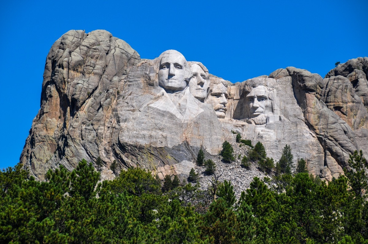 Famous US Presidents on Mount Rushmore National Monument, South