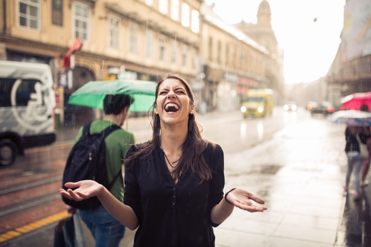 Woman Out in the Rain