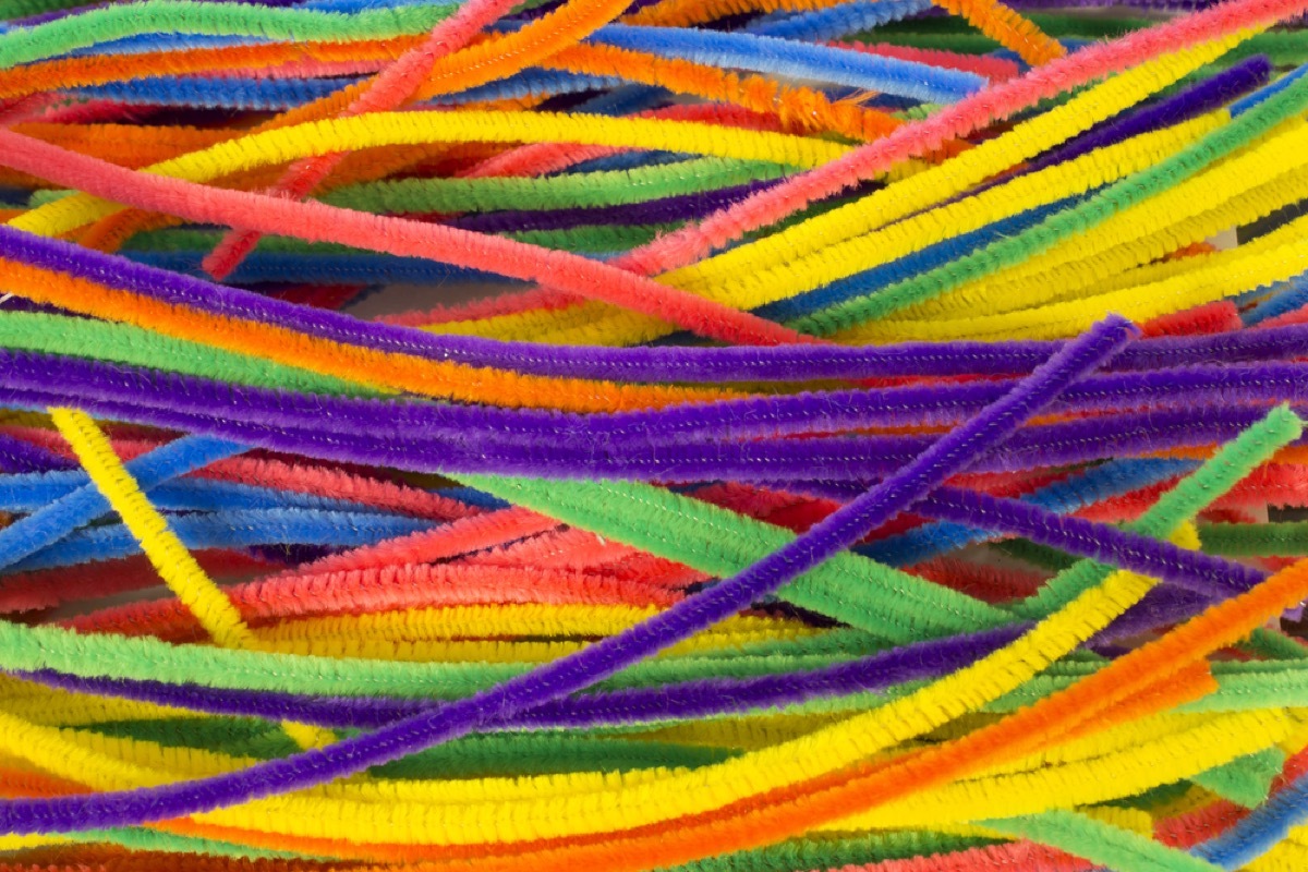 multicolored pipe cleaners, diy hacks