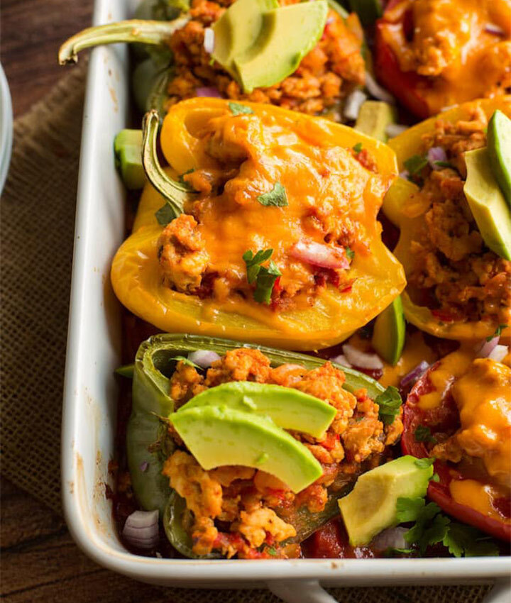 Taco stuffed peppers recipe blogger