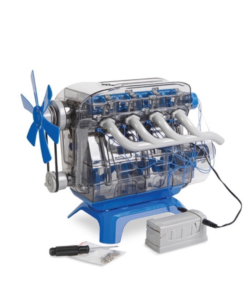 model engine on white background