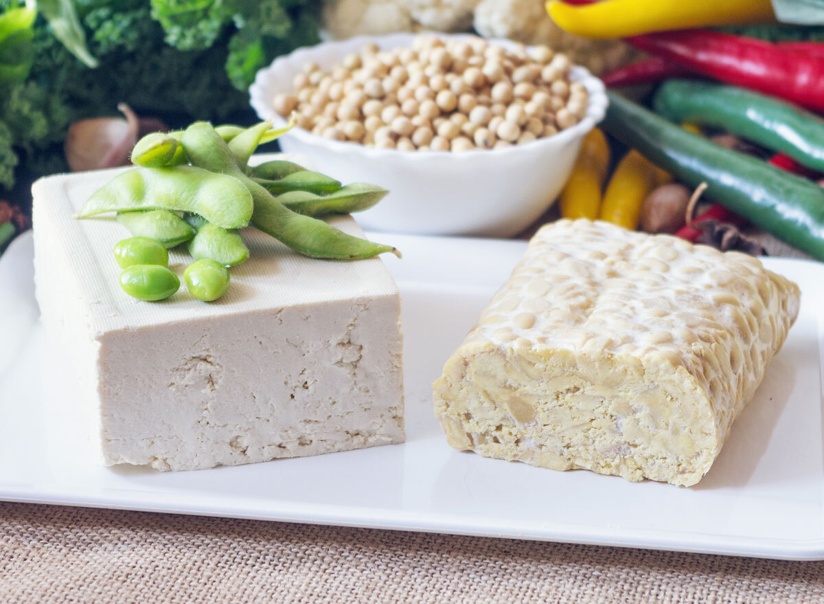 Soy foods edamame tofu tempeh