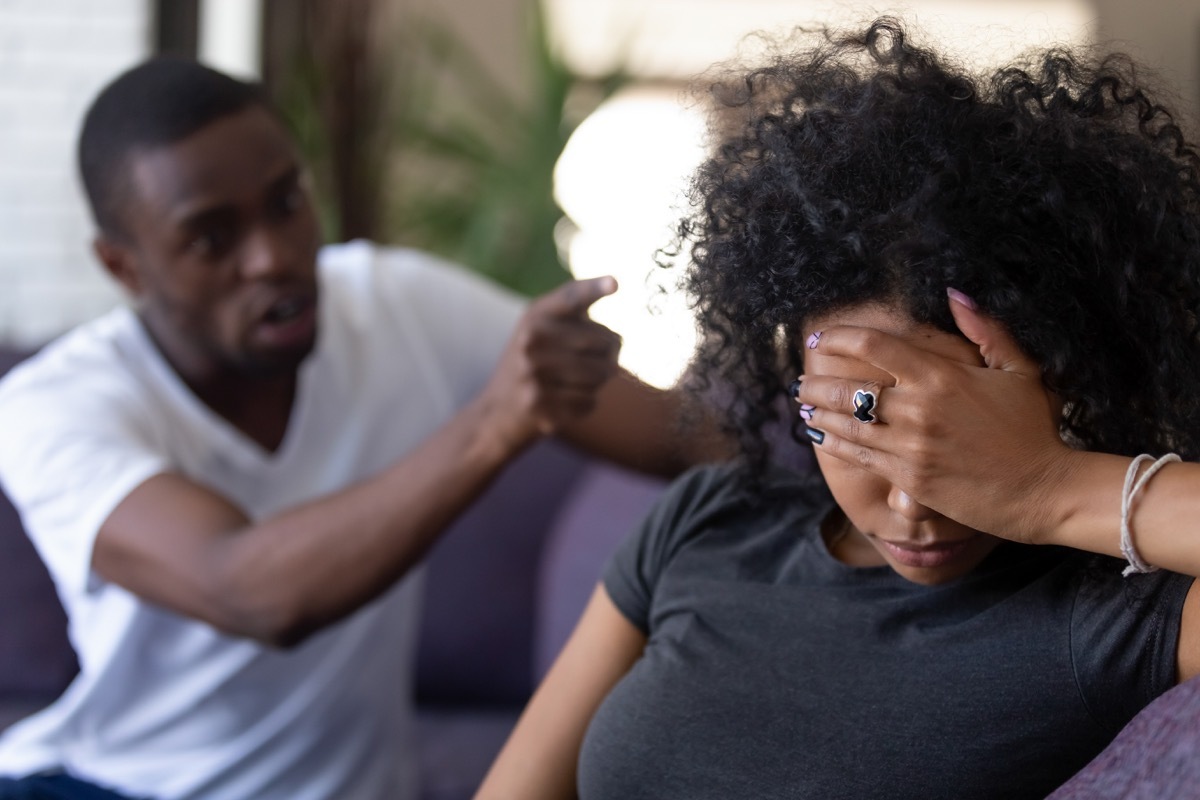 Man yelling at woman