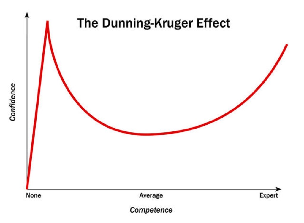 Dunning Kruger chart, risks