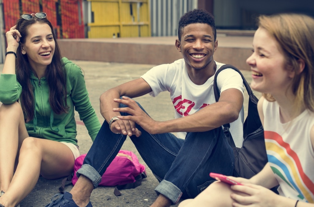 teens hanging out