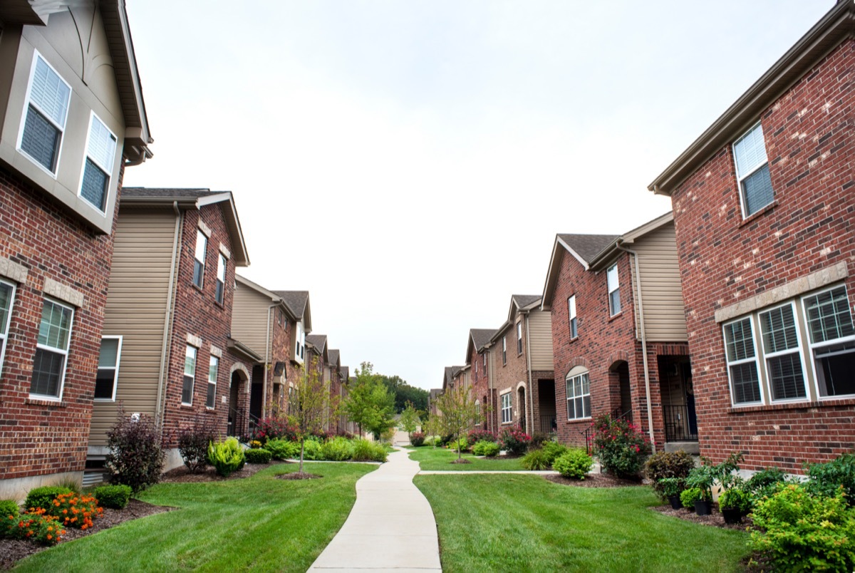 a row of suburban houses in Missouri