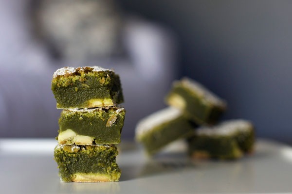 GREEN TEA WHITE CHOCOLATE BROWNIES