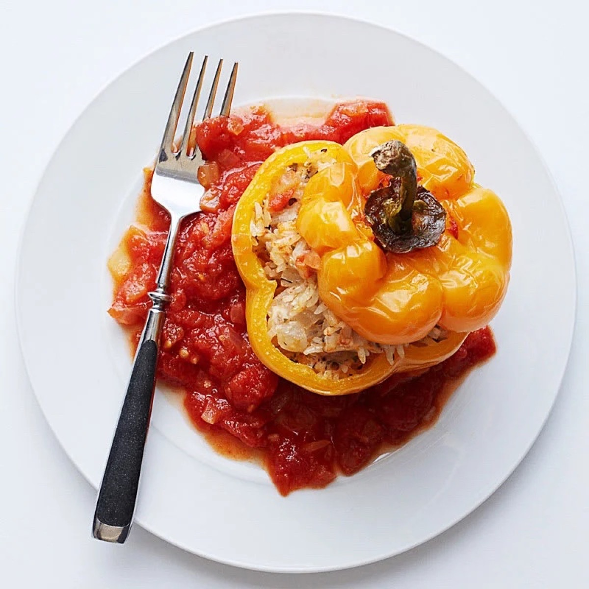 stuffed yellow bell pepper