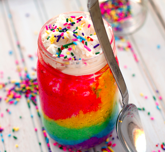 14. Rainbow Cake In A Jar